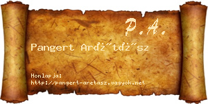 Pangert Arétász névjegykártya